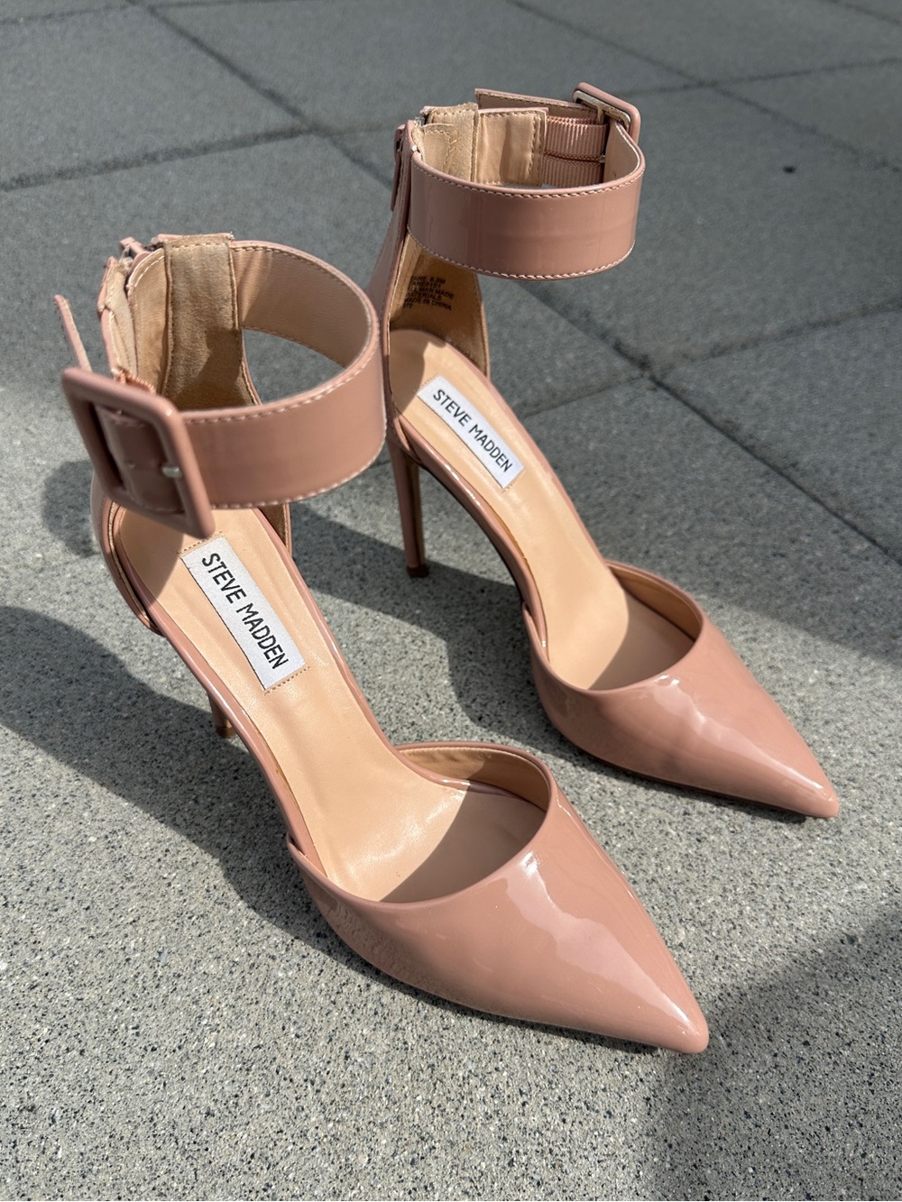 Steve Madden Nude Blush Patent Pointed Toe Heels 6.5